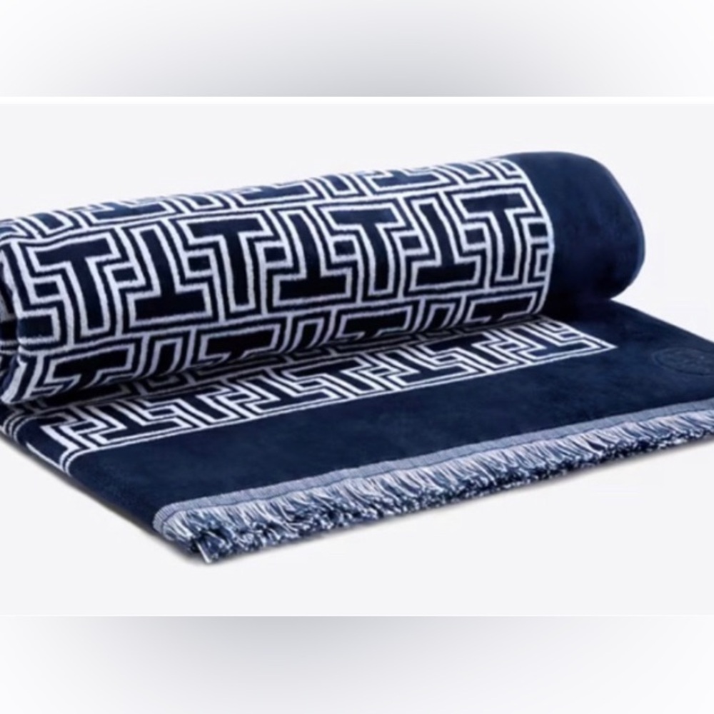Tory Burch Navy and white Beach Towel